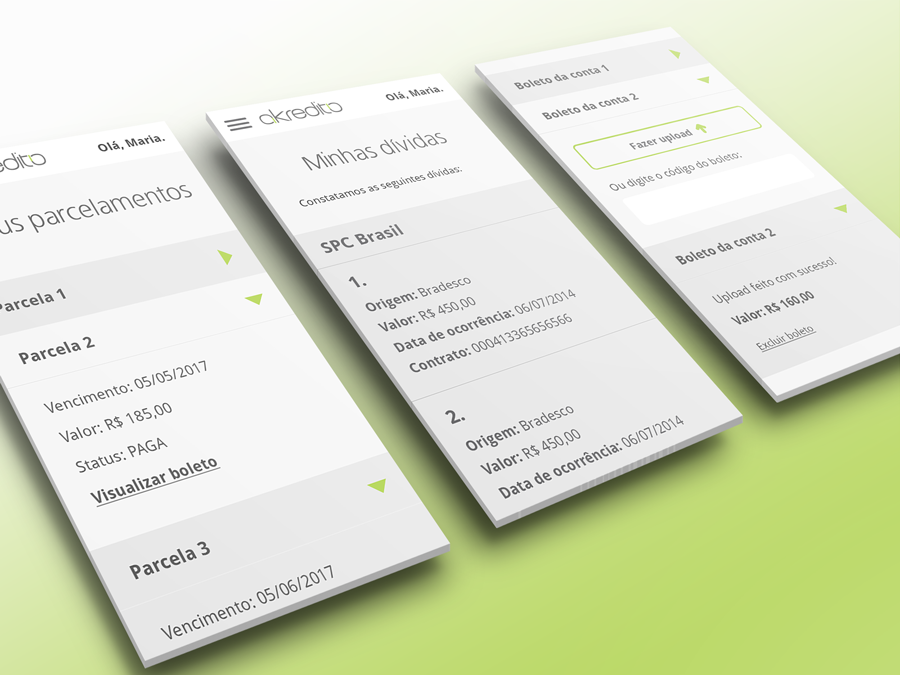 akredito dashboard in mobile