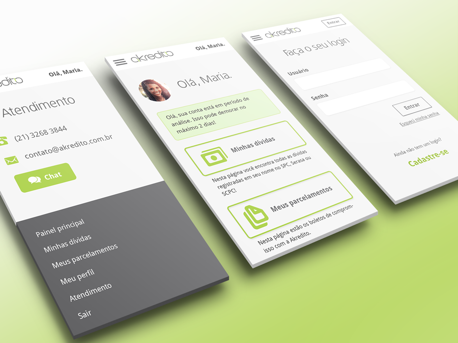 akredito dashboard in mobile