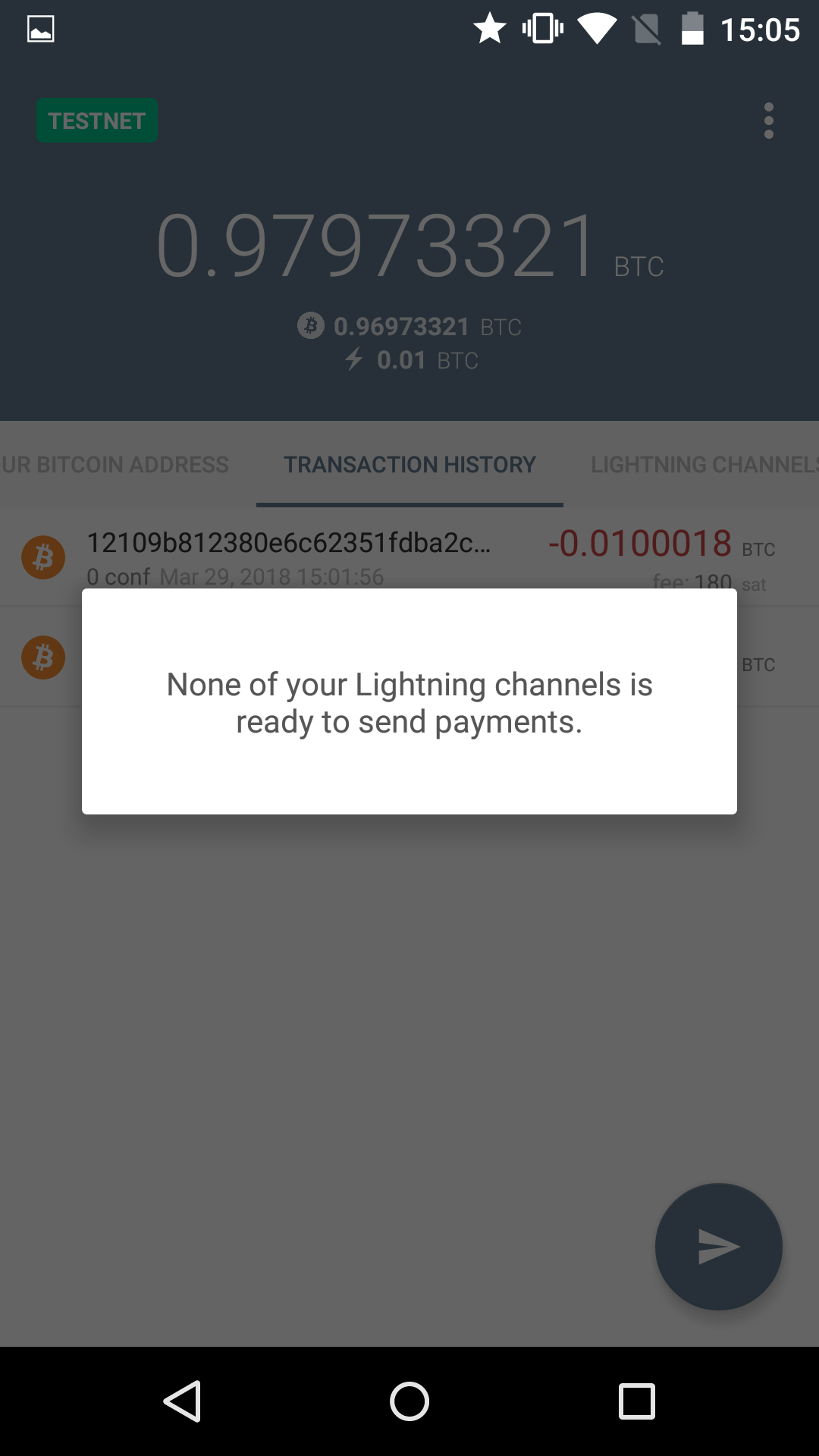Eclair wallet error