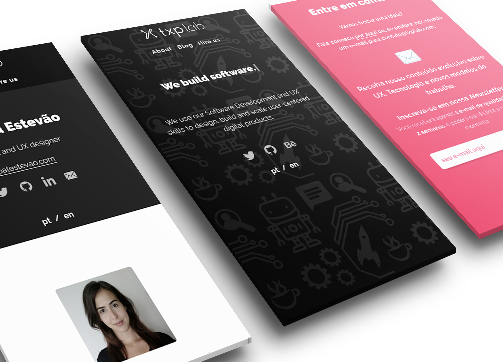 second version website on mobile