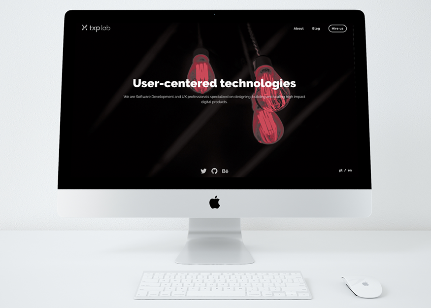 first version website on desktop